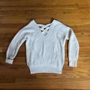 Charming Charlie’s White Cross backed Sweater!